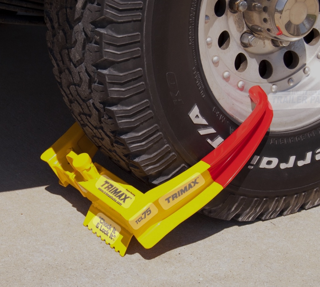 Trimax TCL75 Deluxe Universal Wheel Chock Lock-Yellow/Red - Shed